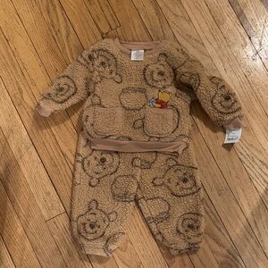 Disney Baby Tan Fleece Pooh  Outfit